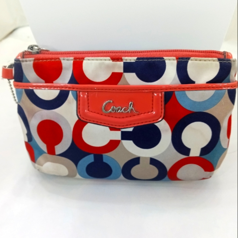 Coach Wristlet with Logo-Signed Fabric